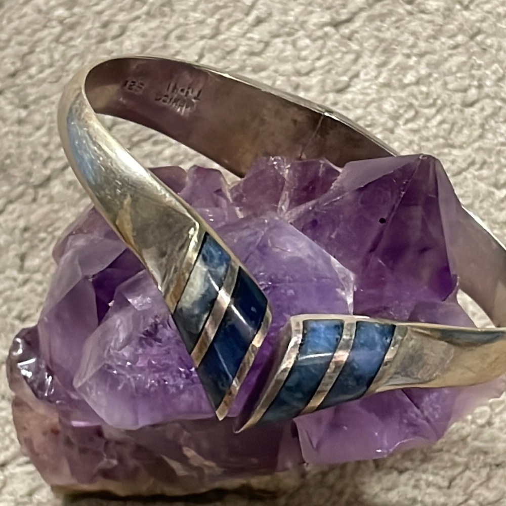 Mexico sterling silver/925 bracelet with lapis lazuli